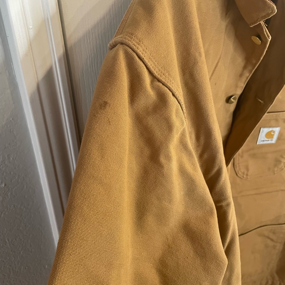 Men’s Carhartt Blanket Lined Tan Barn Jacket - Picture 7 of 9